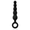 Черный анальный стимулятор-елочка с ограничительным колечком