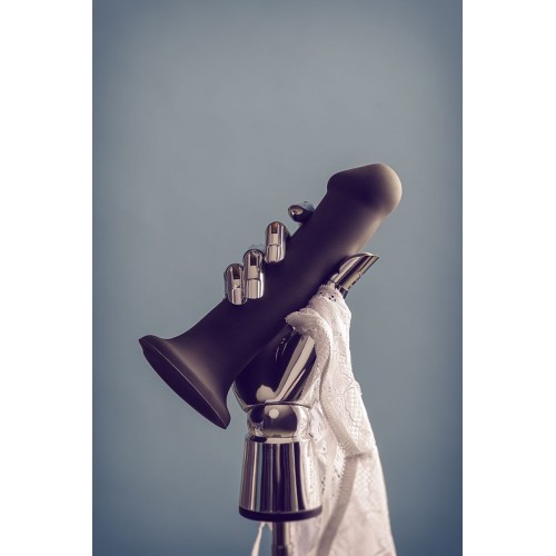 Черный фаллос на присоске Silicone Bendable Dildo XL - 20 см.