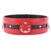 Красно-чёрный кожаный ошейник увеличенного размера