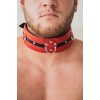 Красно-чёрный кожаный ошейник увеличенного размера