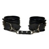 Черные наручники из эко-кожи