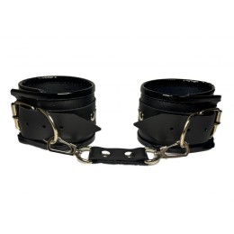 Черные наручники из эко-кожи