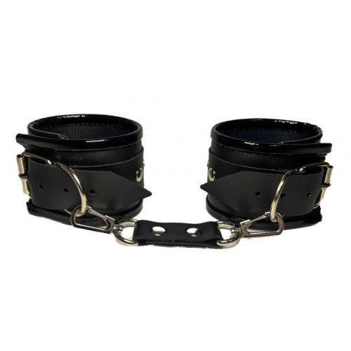 Черные наручники из эко-кожи