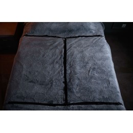 Черный кожаный набор фиксации на кровати Sex Game