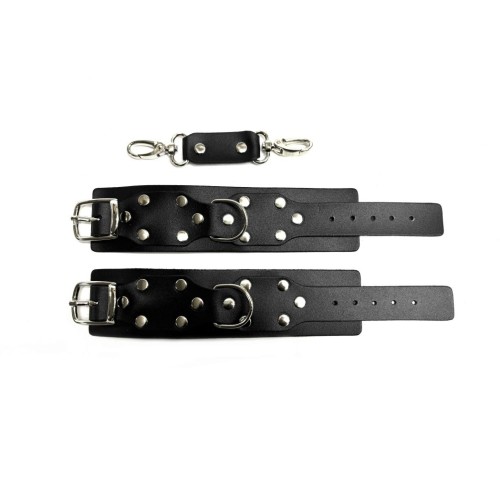 Черные кожаные наручники Sex Game