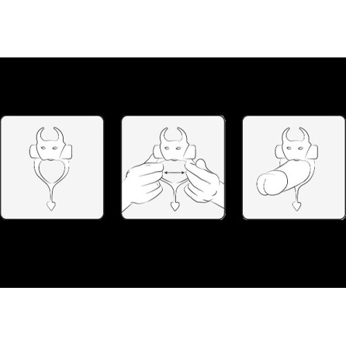 Красное эрекционное кольцо в форме дьяволенка DEVOL COCKRING 