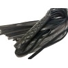 Черная многохвостовая плеть из мягкой кожи - 57 см.