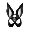 Черная маска зайки с белым мехом на ушках Miss Bunny