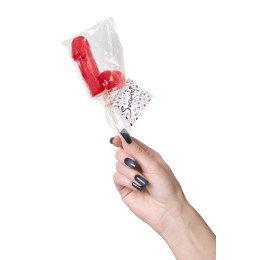 Красный леденец в форме фаллоса со вкусом виски - 80 гр.