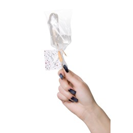 Прозрачный леденец в форме фаллоса со вкусом пина колада - 80 гр.