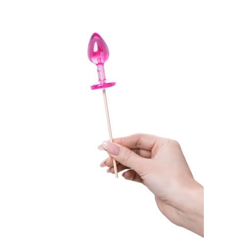 Розовый леденец  в форме анальной втулки со вкусом айриш крим - 29 гр.