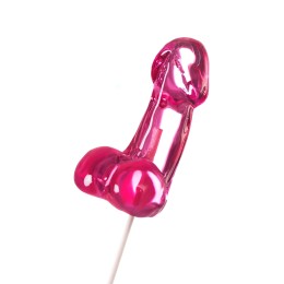 Розовый леденец в форме члена со вкусом айриш крим - 80 гр.