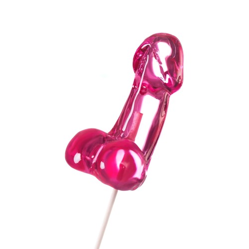 Розовый леденец в форме члена со вкусом айриш крим - 80 гр.