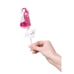 Розовый леденец в форме члена со вкусом айриш крим - 80 гр.