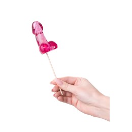 Розовый леденец в форме члена со вкусом айриш крим - 80 гр.