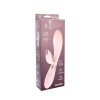 Нежно-розовый вибратор-кролик с независимыми моторчиками Indeep Malena - 21,5 см.