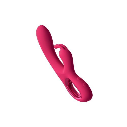 Малиновый вибратор-кролик Chill - 21 см.