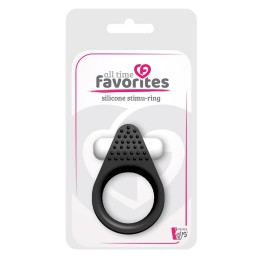 Чёрное эрекционное кольцо Silicone Stimu-Ring