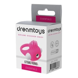 Розовое эрекционное кольцо с щеточкой Silicone Stimu Ring