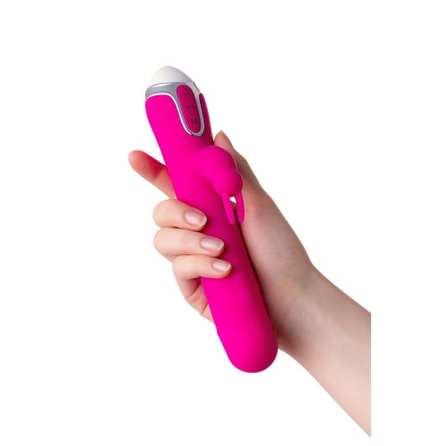 Розовый вибратор с клиторальным стимулятором Balle - 23 см.