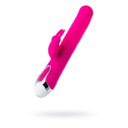 Розовый вибратор с клиторальным стимулятором Balle - 23 см.