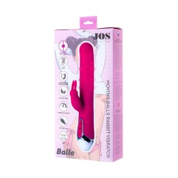 Розовый вибратор с клиторальным стимулятором Balle - 23 см.