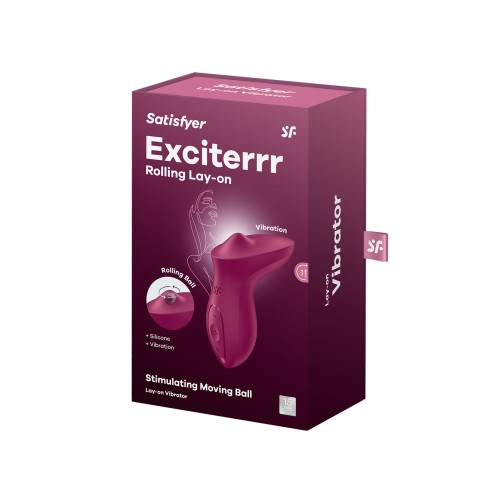 Бордовый вибратор с движущимся шариком Exciterrr