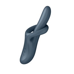 Серый вибратор-ротатор с функцией нагрева Heat Flex 4 - 23 см.