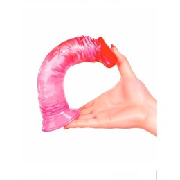 Яркий розово-красный фаллоимитатор с присоской