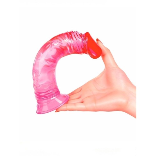 Яркий розово-красный фаллоимитатор с присоской