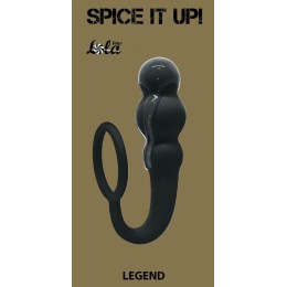 Чёрное эрекционное кольцо Legend с анальным стимулятором 