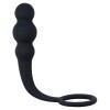 Чёрное эрекционное кольцо Legend с анальным стимулятором 
