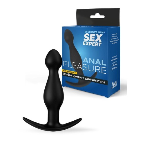 Черная силиконовая анальная втулка - 11,5 см.