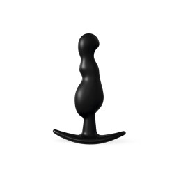 Черная фигурная анальная втулка - 8,5 см.