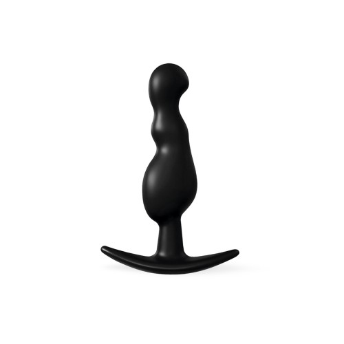Черная фигурная анальная втулка - 8,5 см.