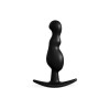 Черная фигурная анальная втулка - 8,5 см.