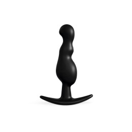 Черная фигурная анальная втулка - 8,5 см.