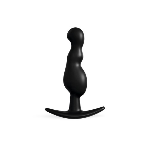 Черная фигурная анальная втулка - 8,5 см.