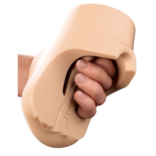 Телесный мастурбатор с вибрацией Double Pounder Vibrating Squeeze Stroker