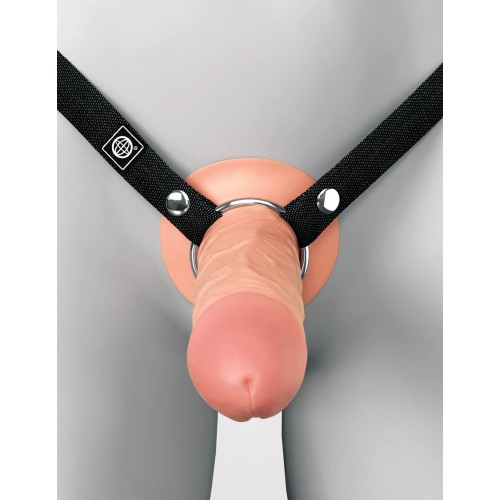 Телесный пустотелый фаллопротез 5’’ Hollow Silicone Strap-On - 14 см.