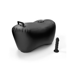 Черное надувное кресло с платформой для фиксации дилдо Body Dock Inflatable Love Seat