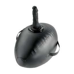 Черный надувной мяч с платформой для фиксации дилдо Body Dock Inflatable Love Ball