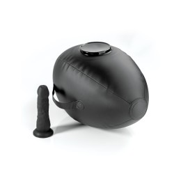 Черный надувной мяч с платформой для фиксации дилдо Body Dock Inflatable Love Ball