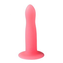 Розовый гнущийся нереалистичный дилдо Moon Beam - 16,6 см.