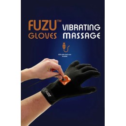 Черная виброперчатка для массажа Fuzu на левую руку