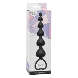 Чёрная анальная цепочка Heart s Beads Black - 18 см.
