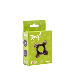 Чёрное эрекционное кольцо Rings Screw