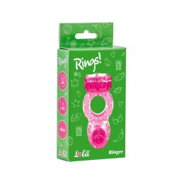 Розовое эрекционное кольцо с вибрацией Rings Ringer