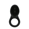 Чёрное эрекционное виброкольцо со стимулятором клитора Cobra