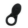 Чёрное эрекционное виброкольцо со стимулятором клитора Cobra